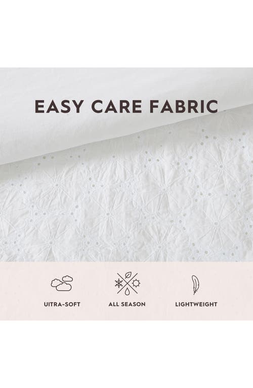 Laura Ashley Eyelet Ruffle Microfiber Comforter & Sham 3-piece Set In White