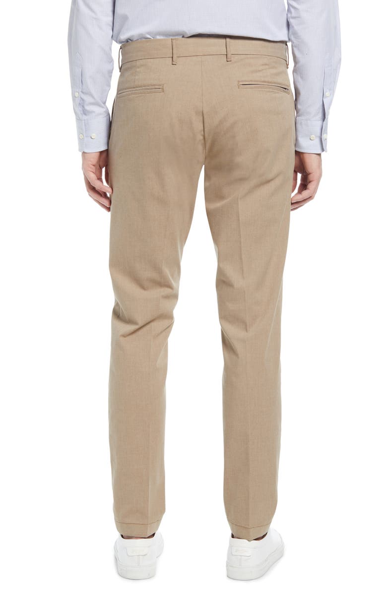 Nordstrom Slim Fit CoolMax<sup>®</sup> Flat Front Performance Chinos, Alternate, color, Tan Desert Heather