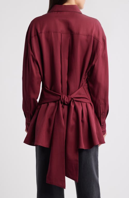 Pixie Market Tunic Shirt In Burgundy