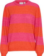 ICHI Striped Knit Sweater