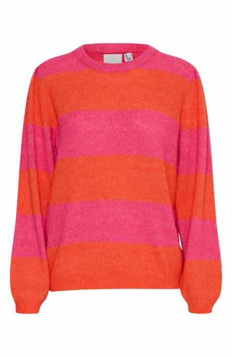 ICHI Striped Knit Sweater