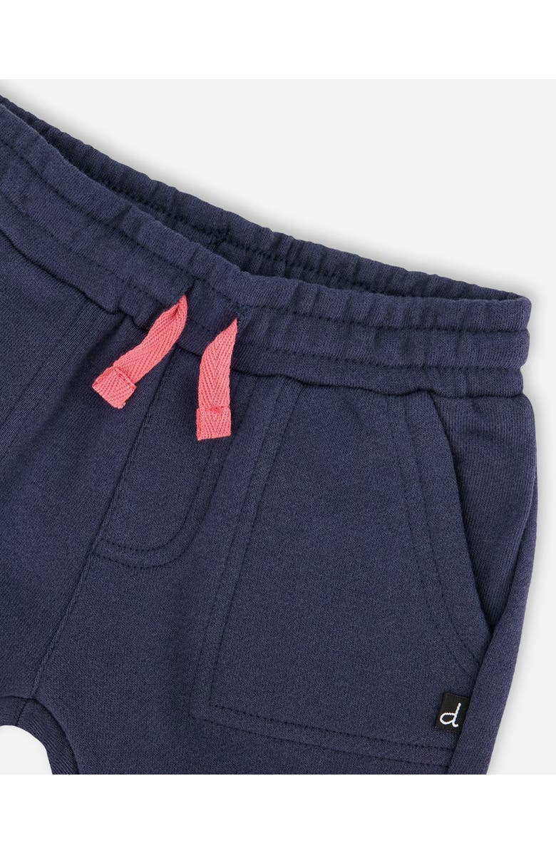 Deux par Deux Organic Cotton Stripes T-Shirt and Short Set, Alternate, color, Blue Stripes And Blue