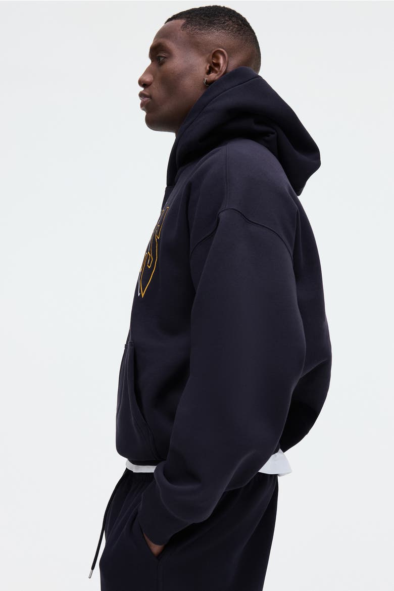 Oversized Fit Printed Hoodie, Alternate, color, Dark blue/NBA
