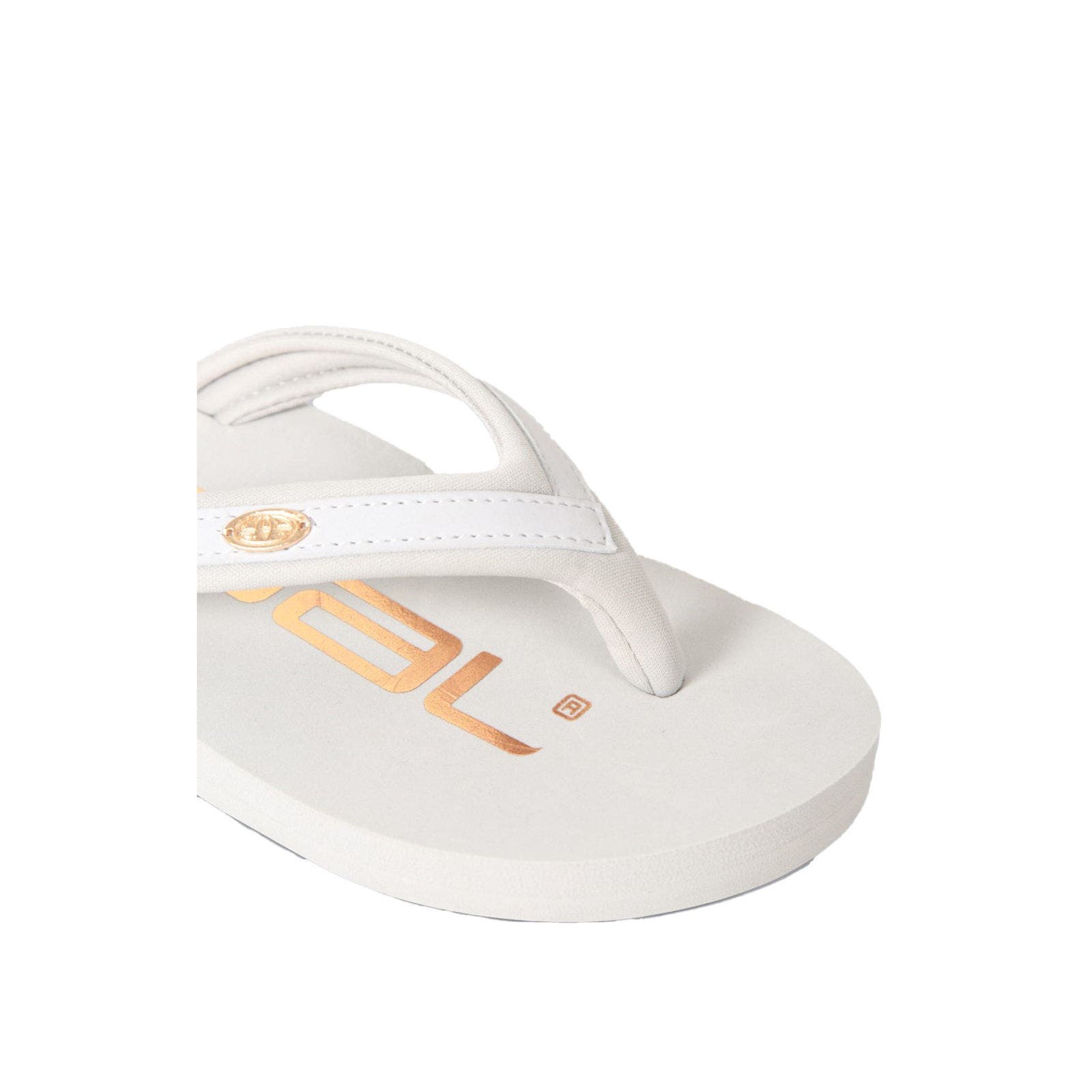 Logo Flip Flops, Alternate, color, Gray and Gold