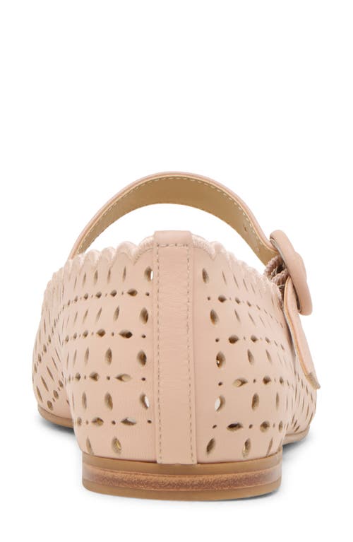 Dolce Vita Alexie Laser Cut Mary Jane Flat In Rose Perforated Leather