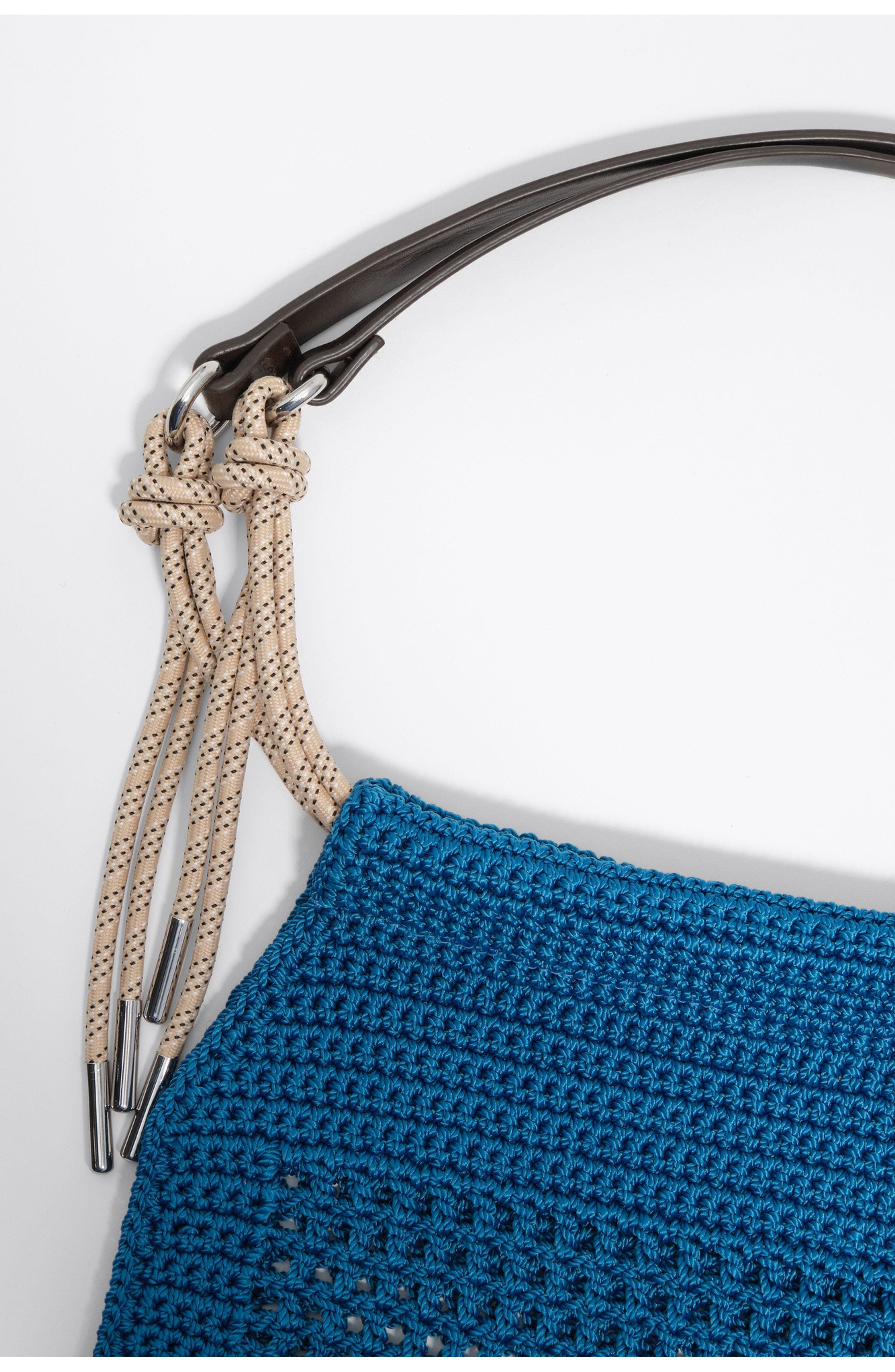 Bimba y Lola Crochet Market Bag, Alternate, color, Blue