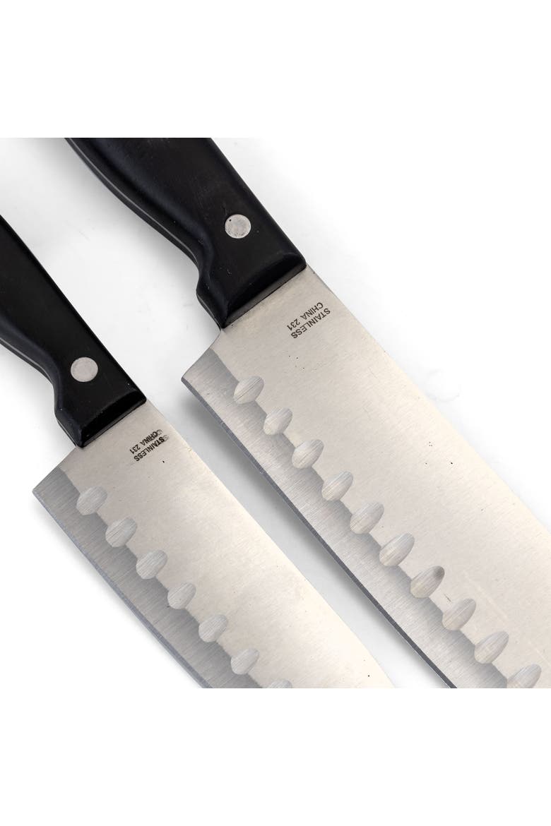 Granger 2 Piece Stainless Steel Santoku Knife Set with Black Handles, Alternate, color, Black