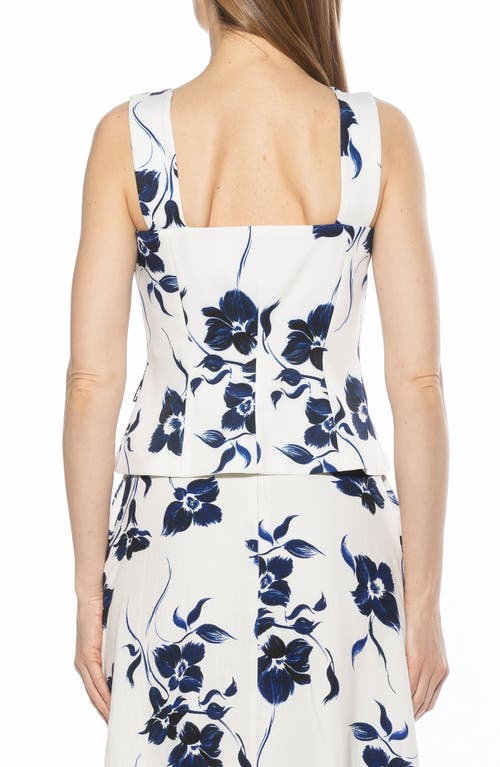 Alexia Admor Poelne Button Front Vest Top In Ivory Floral