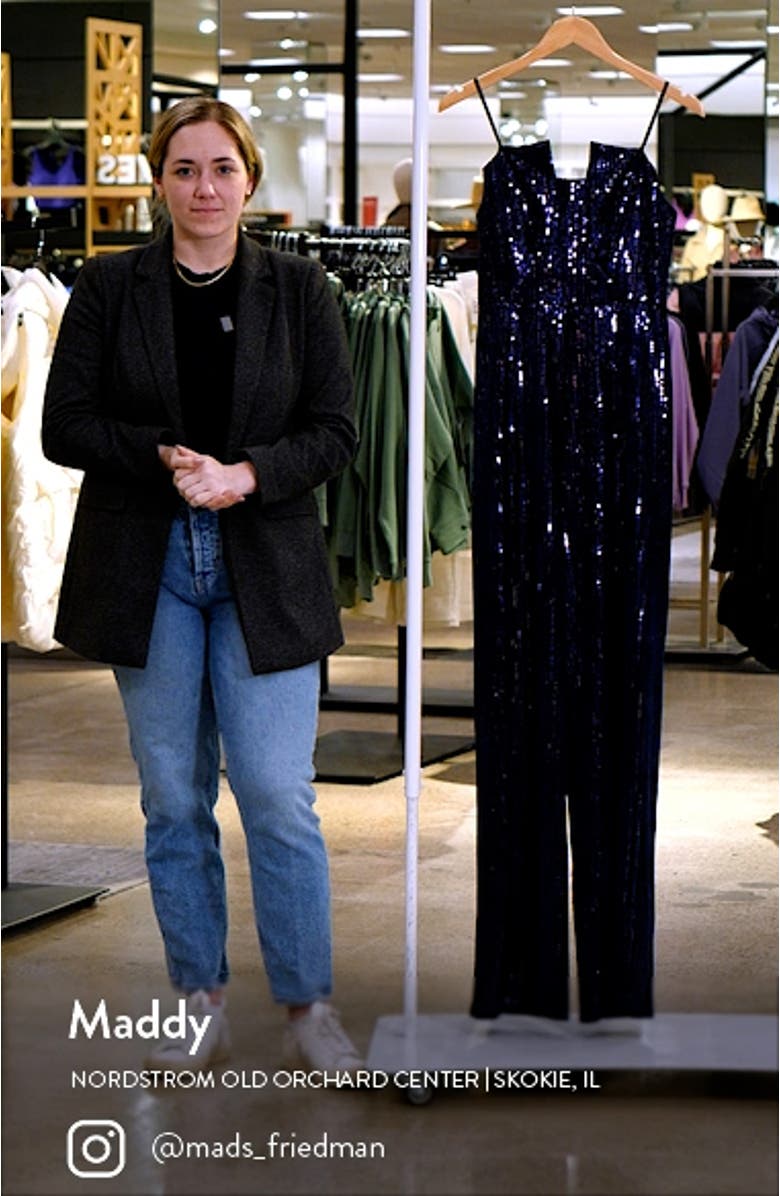 Lena Sequin Strapless Jumpsuit, sales video thumbnail