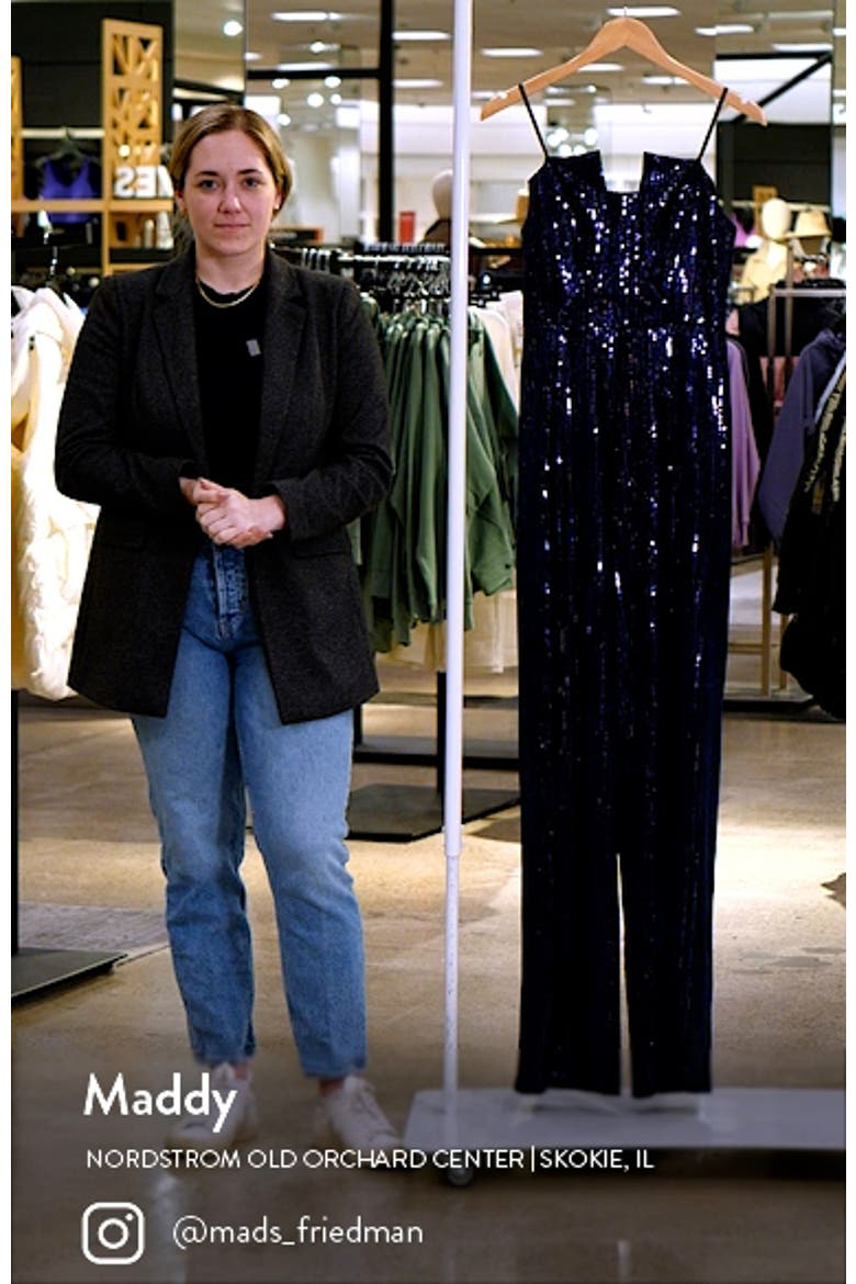 Lena Sequin Strapless Jumpsuit video