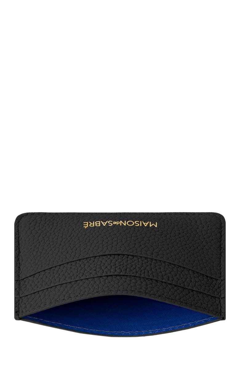 MAISON de SABRÉ Leather Card Holder, Alternate, color, Black Caviar