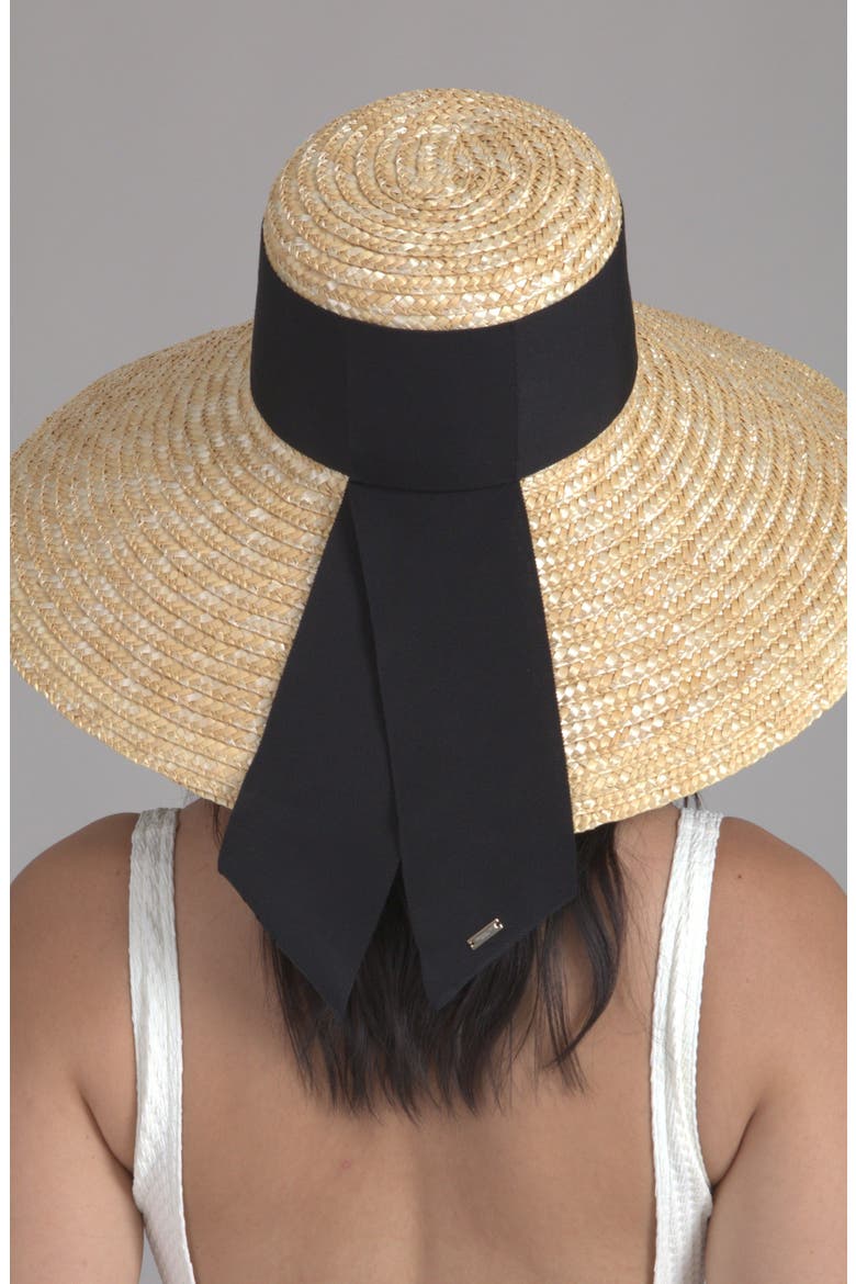 Mirabel UPF Straw Hat, Alternate, color, NATURAL/ BLACK