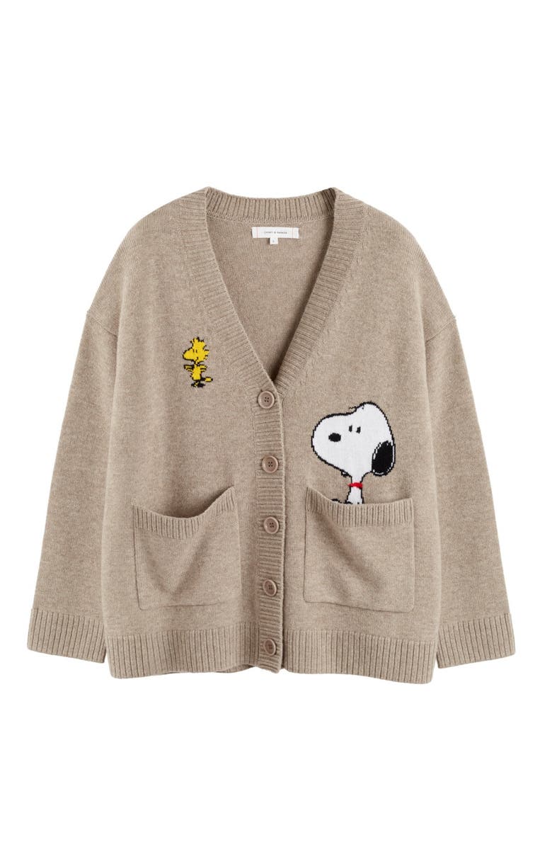 Chinti
Parker Wool-Cashmere Peek Pocket Cardigan, Alternate, color, Warm Oatmeal