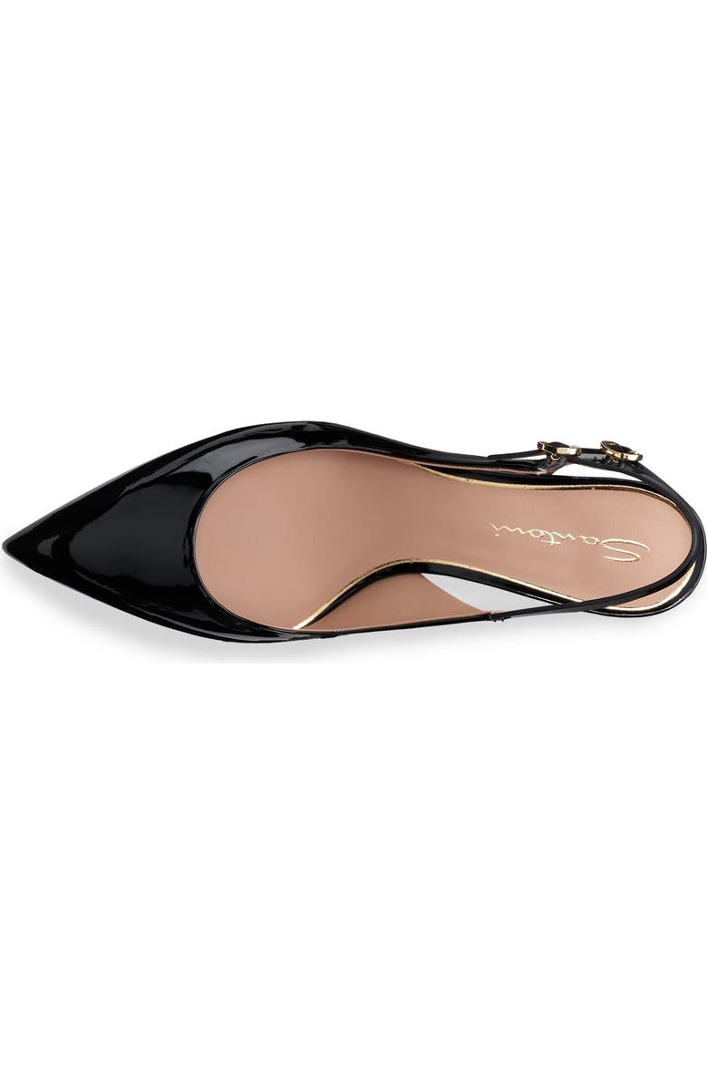 Santoni Women's patent leather mid-heel slingback, Alternate, color, Black