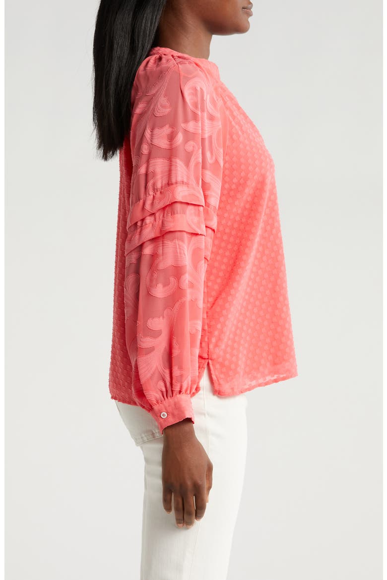 Raglan Sleeve V-Neck Top, Alternate, color, CALYPSO CORAL