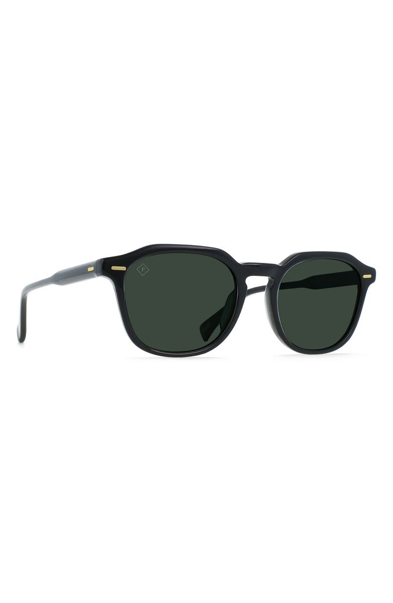 RAEN Clyve 52mm Polarized Round Sunglasses, Alternate, color, Recycled Black/ Green Polar