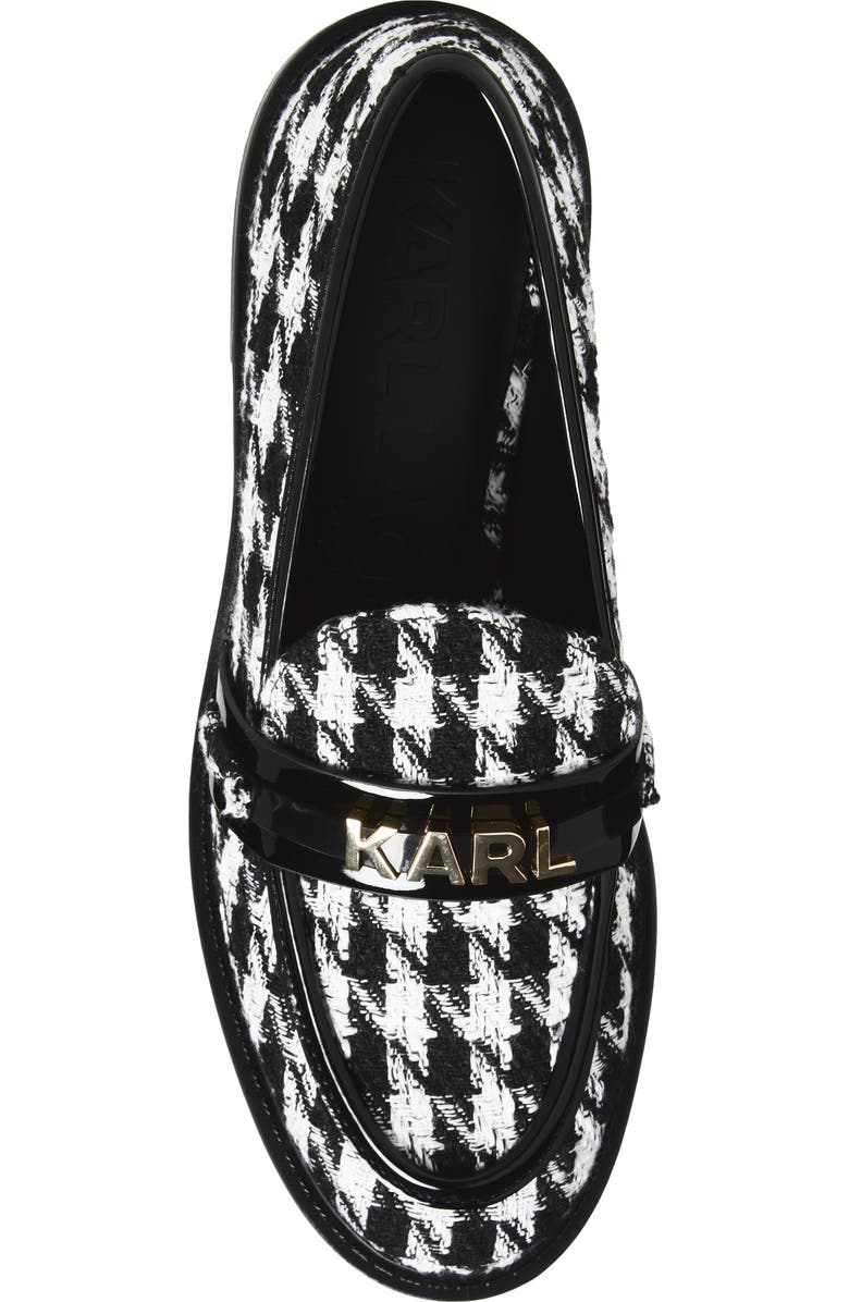 KARL LAGERFELD PARIS Rainn Houndstooth Loafer, Alternate, color, Black/ White