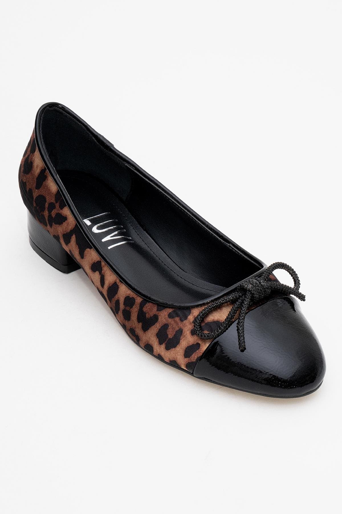 Julien Bow Detail Block Heel Flat, Alternate, color, Leopard