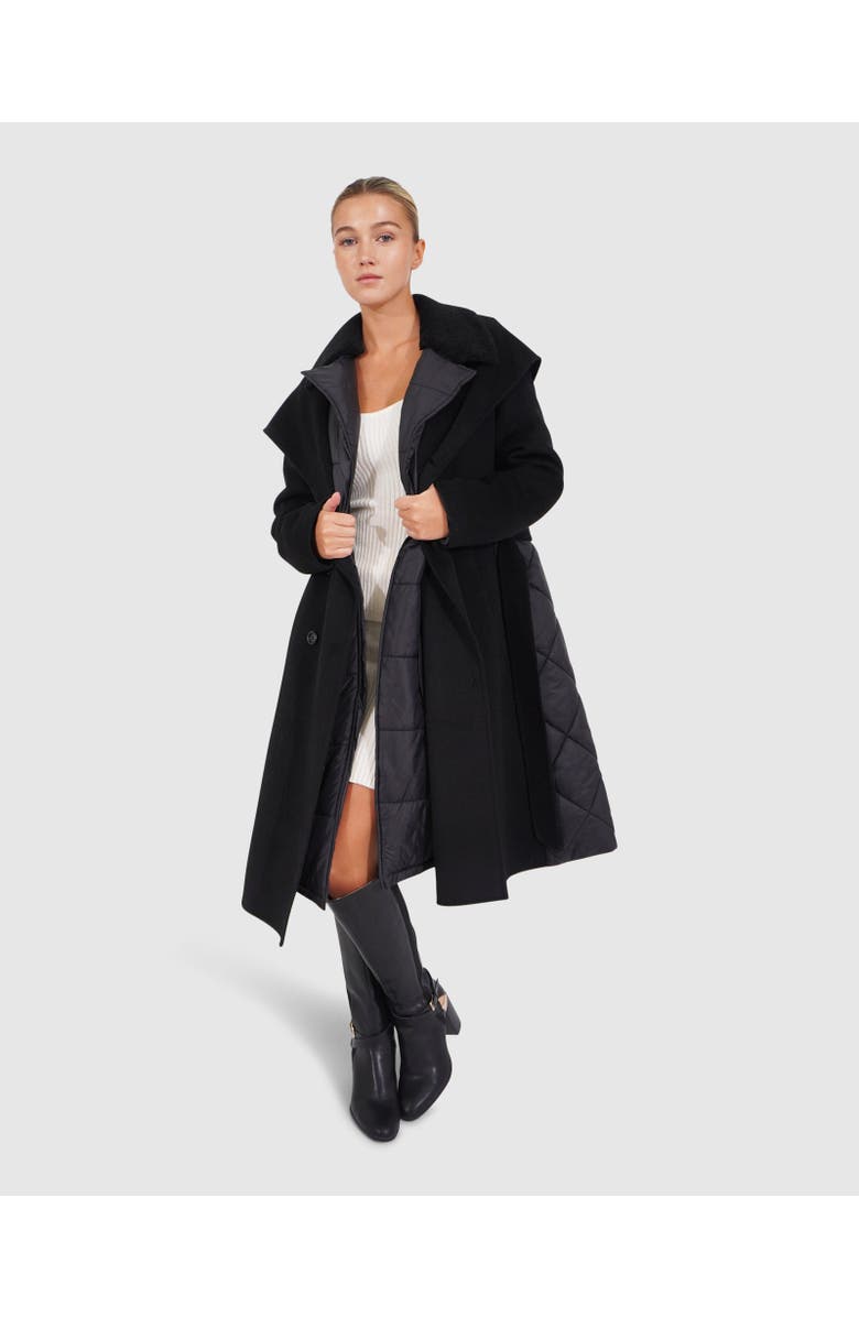 Belle & Bloom Walk Me Home Convertible Coat, Alternate, color, Black