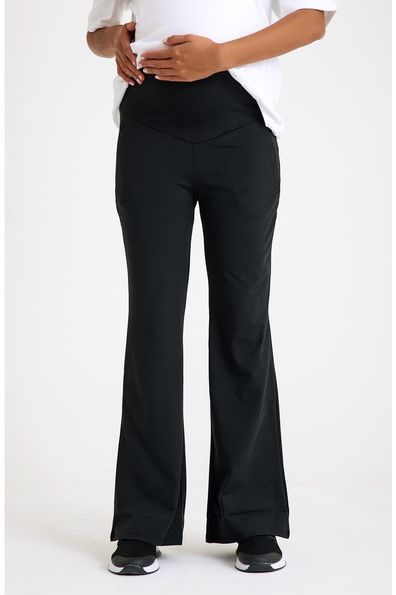 Ultimate Comfort Warm Flare Pants, Main, color, BLACK