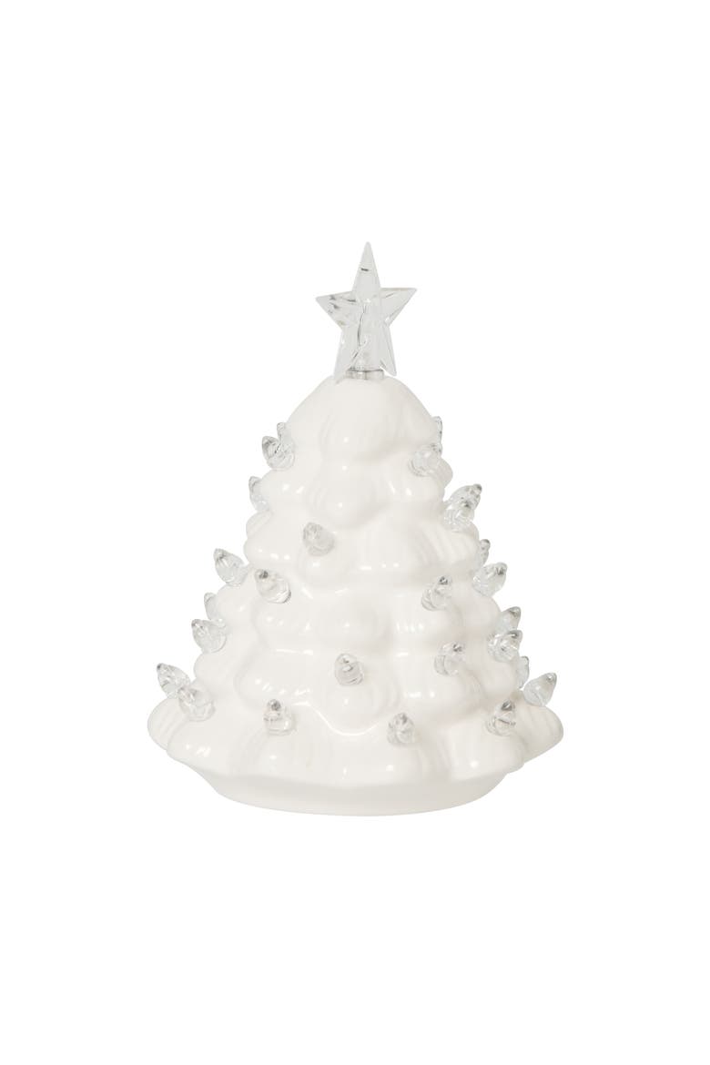 Small Christmas White Tree LED Figurine, Alternate, color, White