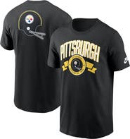 Nike Men's Nike Black Pittsburgh Steelers Rewind Front and Back Hit Essential T-Shirt