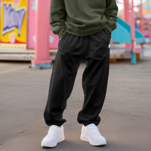 Shop Dalix Mens Ghost Embroidered Fleece Sweats Pants In Dark Heather