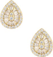 Ettika Small Cubic Zirconia Teardrop Stud Earrings
