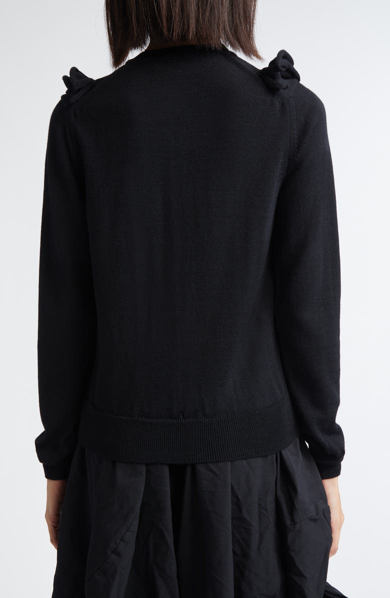 Comme des Garçons Comme des Garçons Ruffle Wool Cardigan, Alternate, color, 
