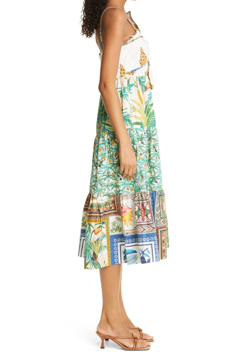 farm rio sleeveless halter bow floral midi dress Mixed Prints (Women) sequin wedding dresses
