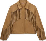 GUESS Ibby Faux Suede Fringe Jacket