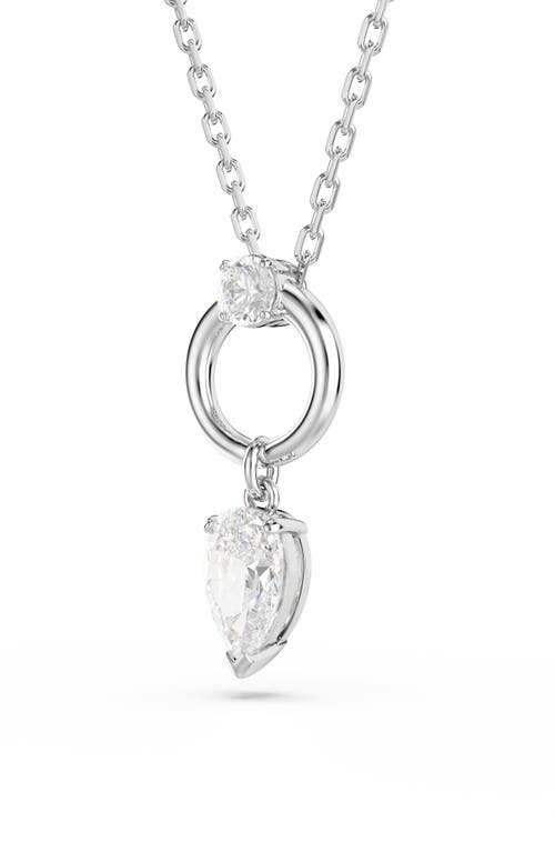 Swarovski Mesmera Pear Cut Pendant Necklace In Metallic