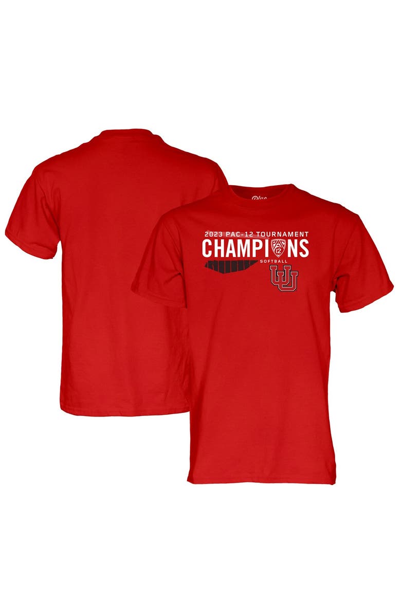 BLUE 84 Red Utah Utes 2023 PAC-12 Softball Conference Tournament Champions T-Shirt, Main, color, 