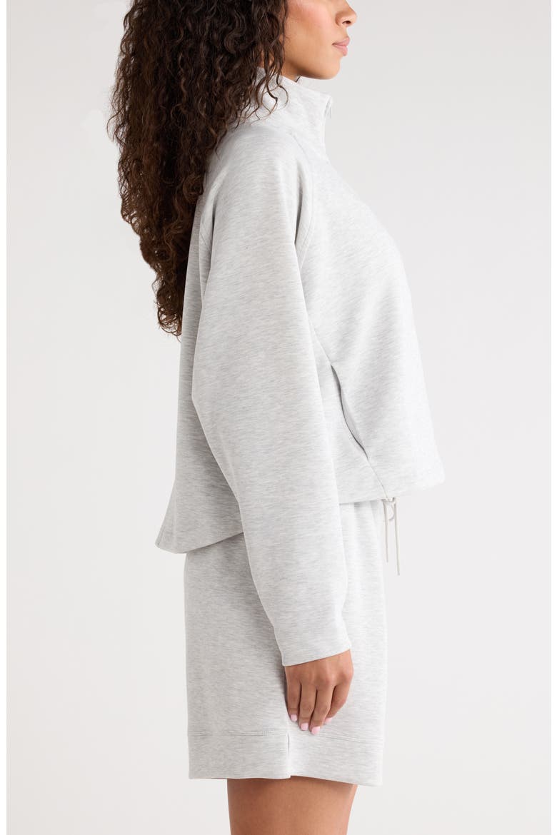 Soft Luxe Half Zip Sweatshirt, Alternate, color, GREY LIGHT HEATHER