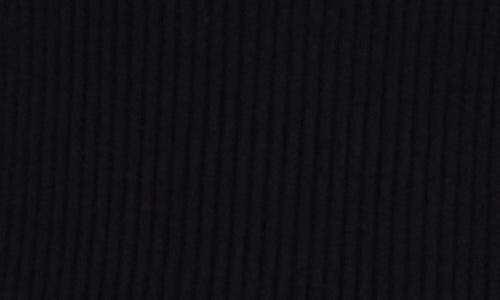Shop Vince Camuto Mesh Trim Rib Midi Dress In Rich Black