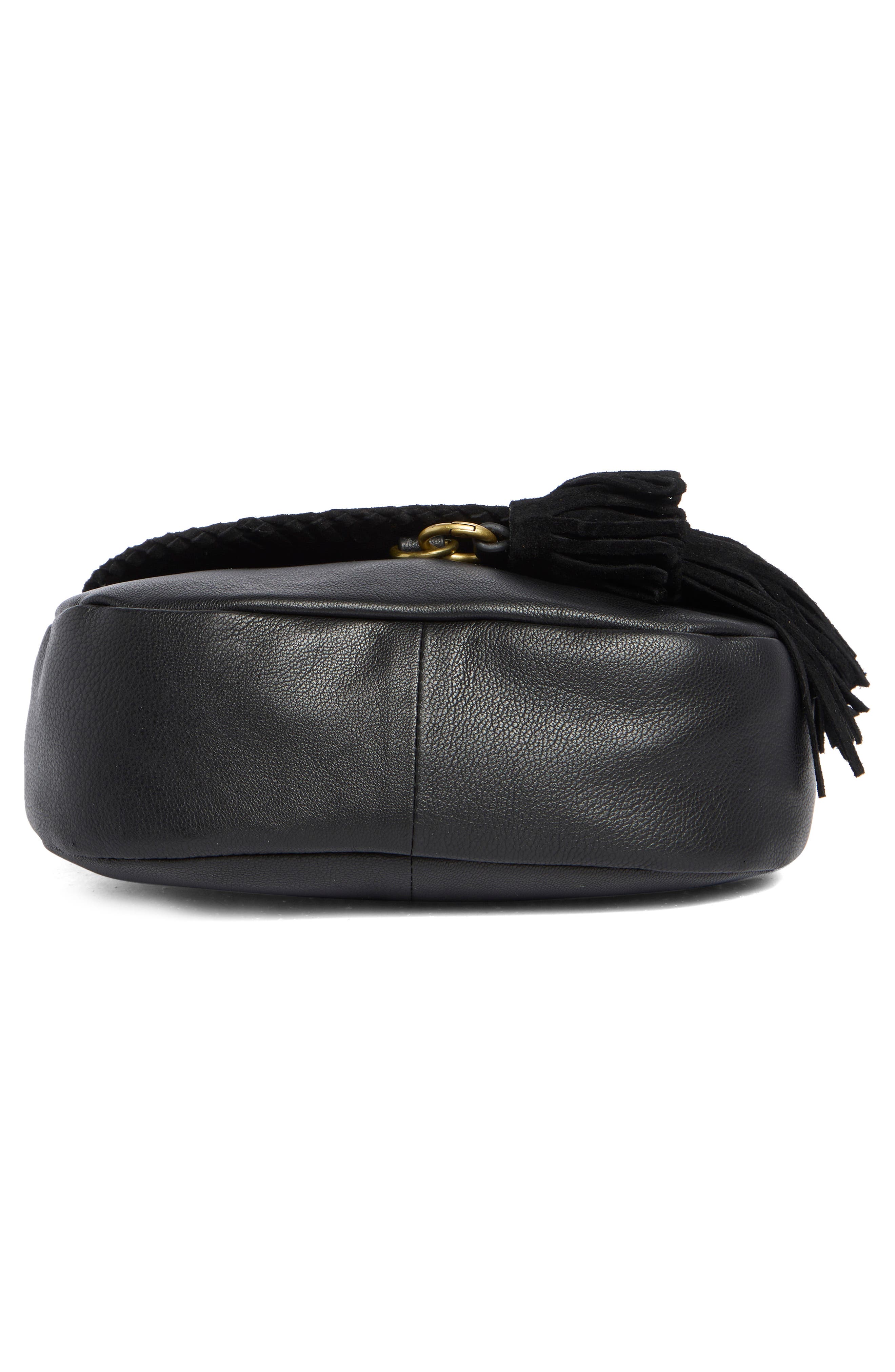 Lucky Brand Vall Crossbody Bag, Alternate, color, Black Goat Suede