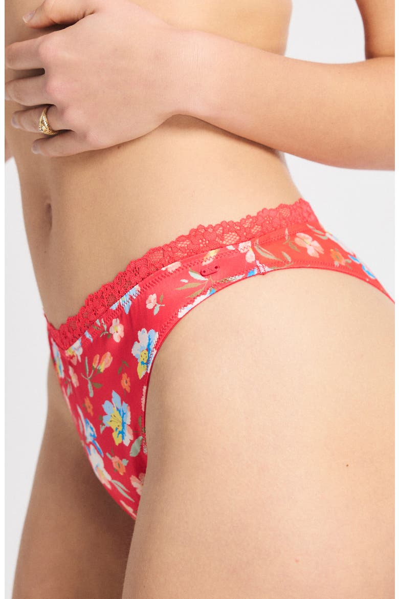 Monamour High Leg Brazilian Briefs, Alternate, color, FRUITJUICE RED PETAL POWER