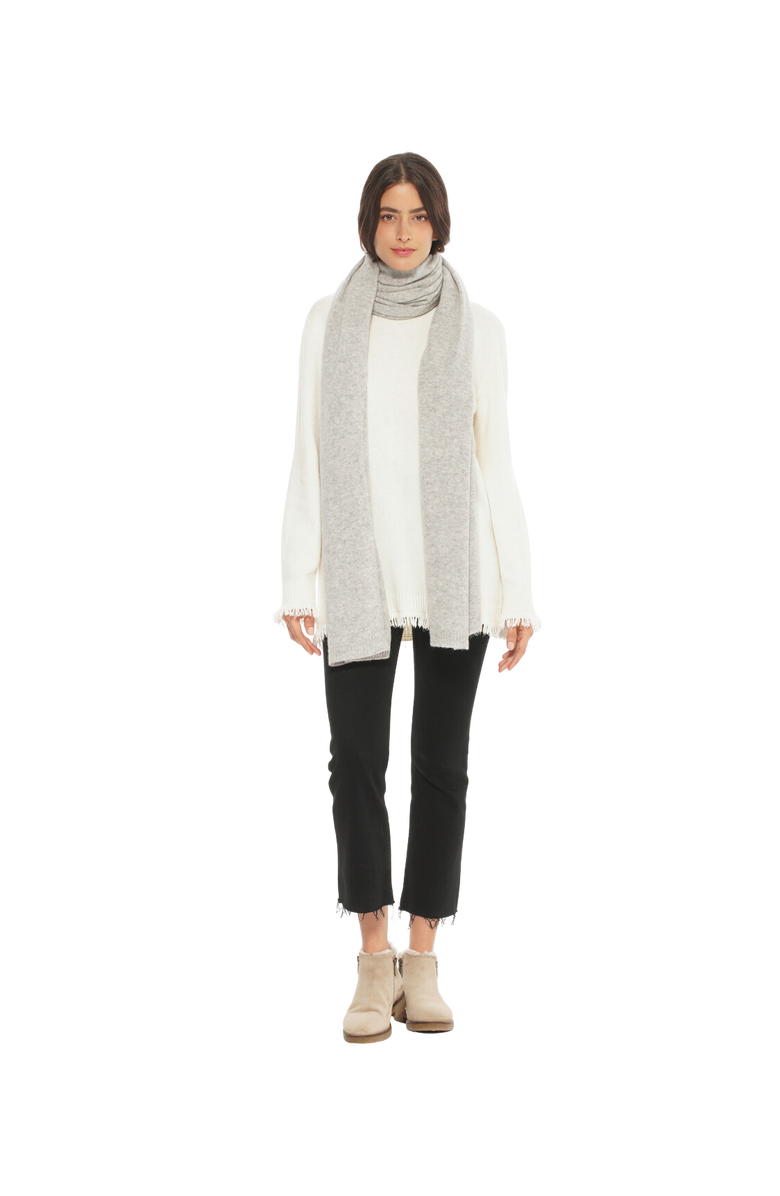 Monticelli Cashmere Pure Cashmere Wrap Scarf, Alternate, color, Light Grey