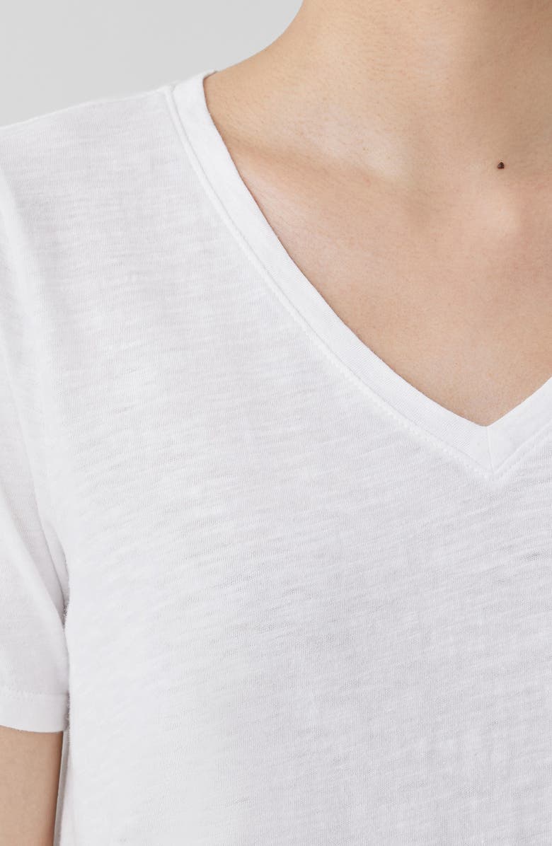 Eileen Fisher Easy V-Neck Slub T-Shirt, Alternate, color, White