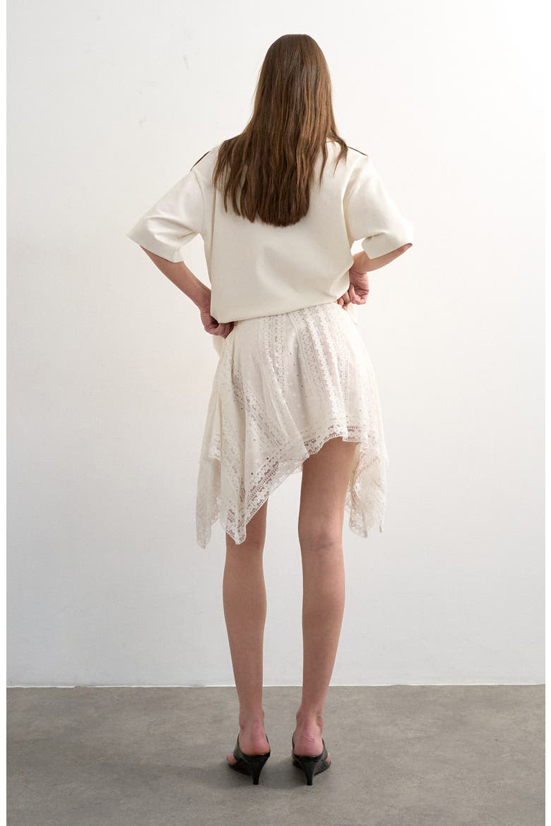 Embroidered Lace Miniskirt, Alternate, color, WHITE