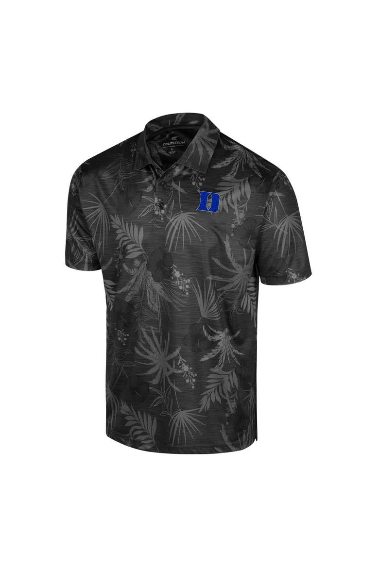 Men's Colosseum  Black Duke Blue Devils Palms Team Polo, Alternate, color, Black