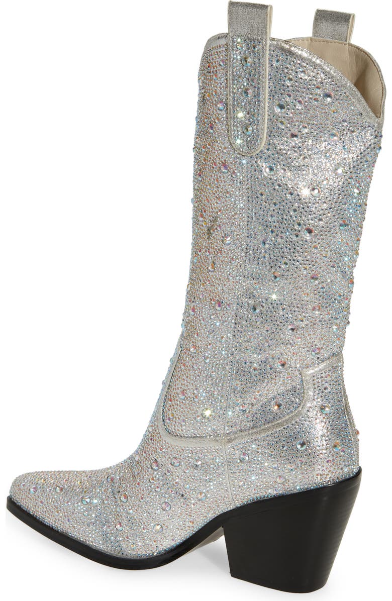 AZALEA WANG Boosts Crystal Western Boot, Alternate, color,