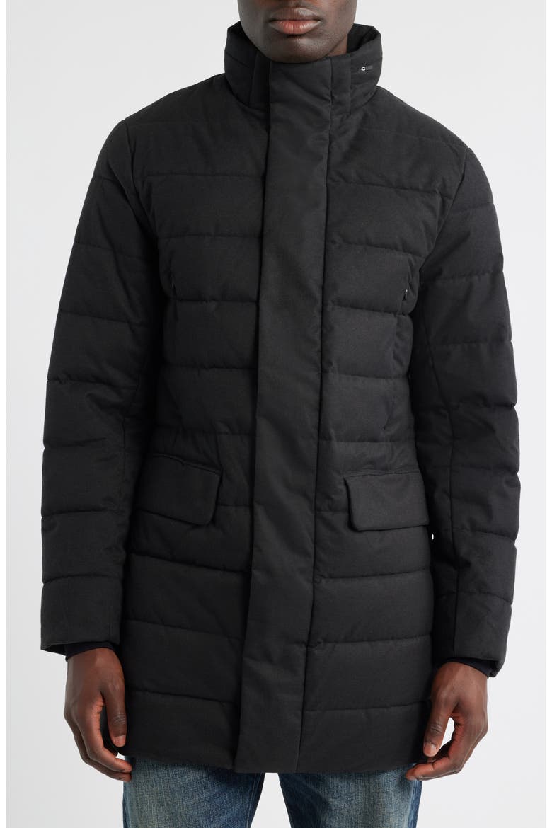 Gordon Puffer Jacket with Stowaway Hood, Alternate, color, BLACK MELANGE