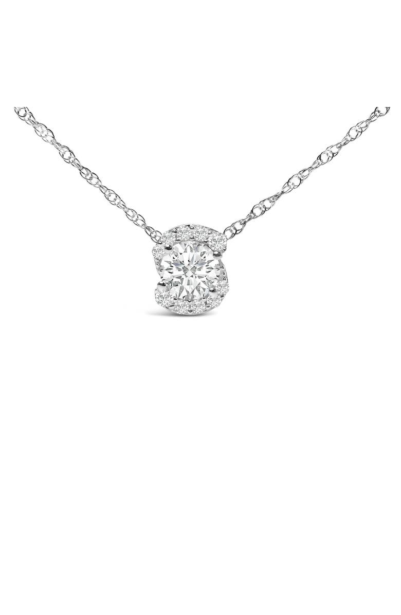 Haus of Brilliance .925 Sterling Silver 1.0 Cttw Lab Grown Round-Cut Diamond Pendant Necklace, Main, color, Silver