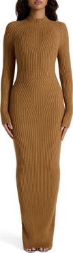 Naked Wardrobe Long Sleeve Body-Con Maxi Dress