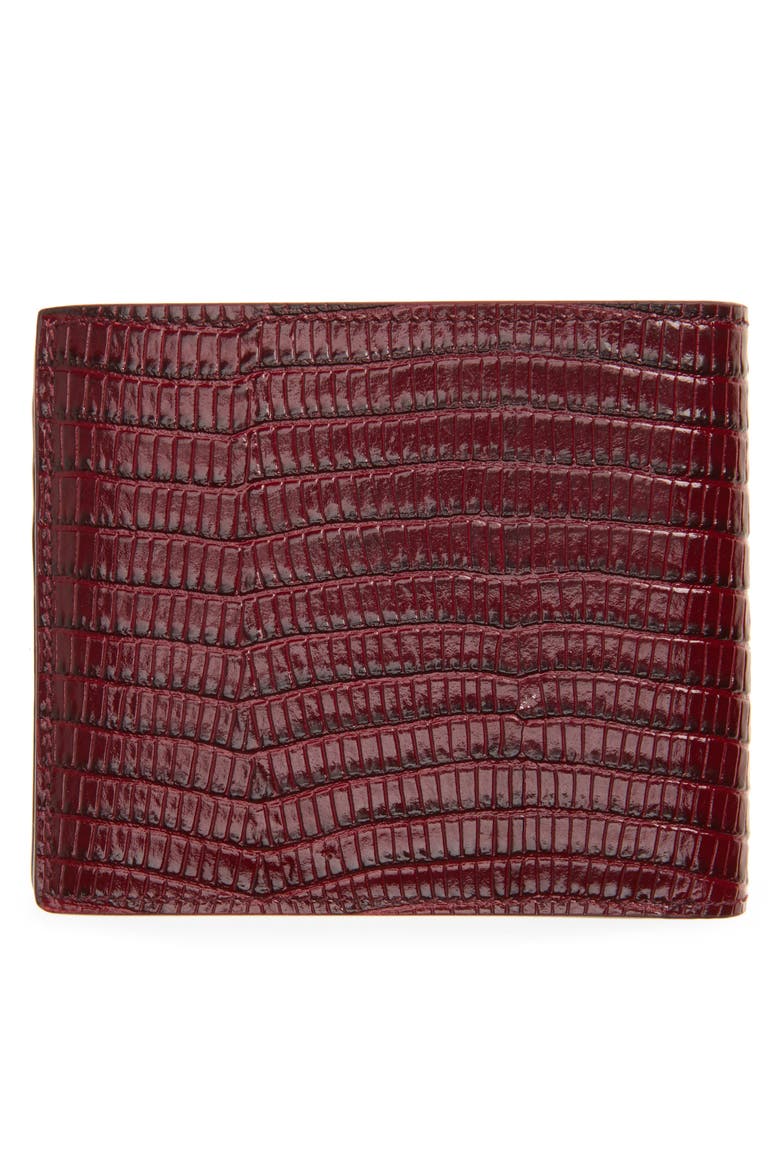 Lizard Embossed T-Line Classic Bifold Wallet, Alternate, color, RAP RUBY RED