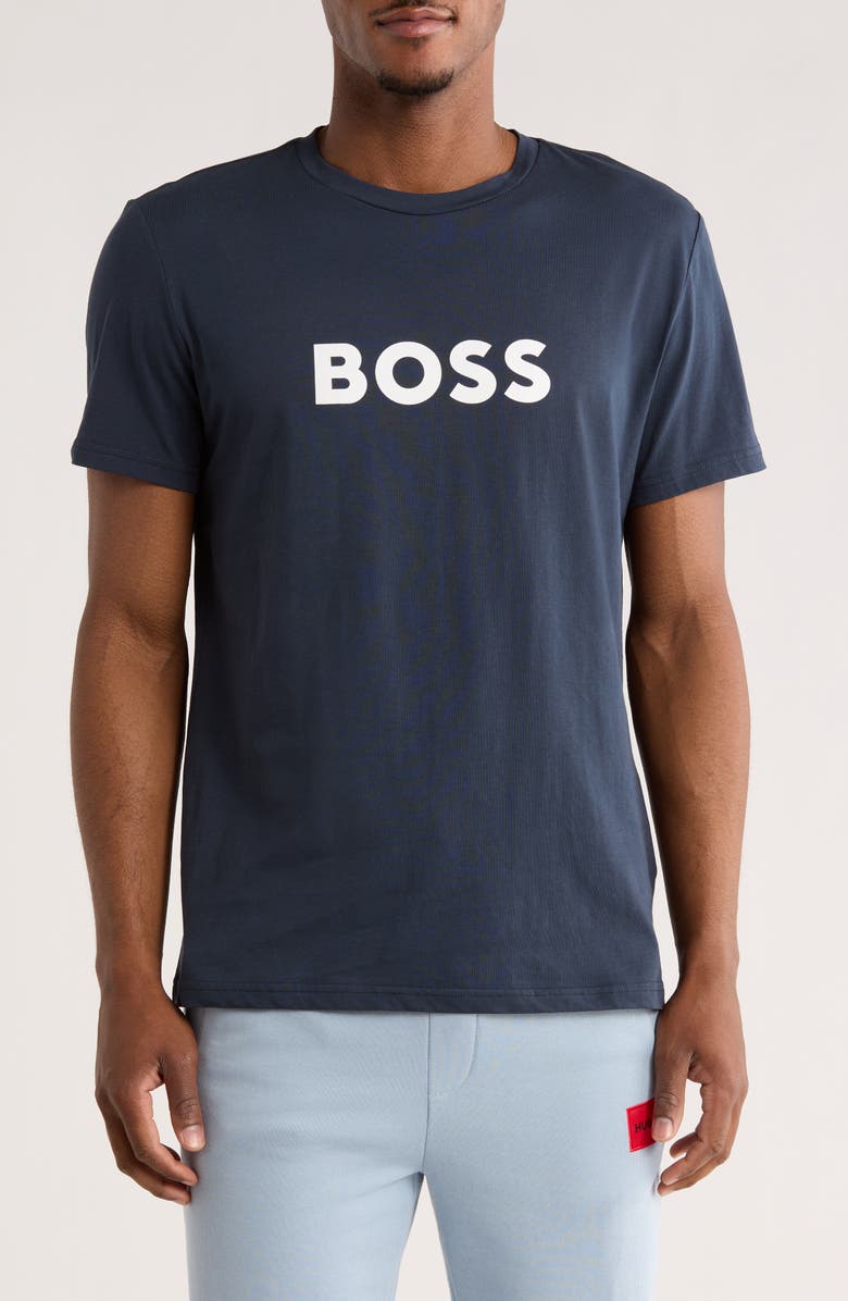 BOSS Logo Graphic T-Shirt, Main, color, Navy