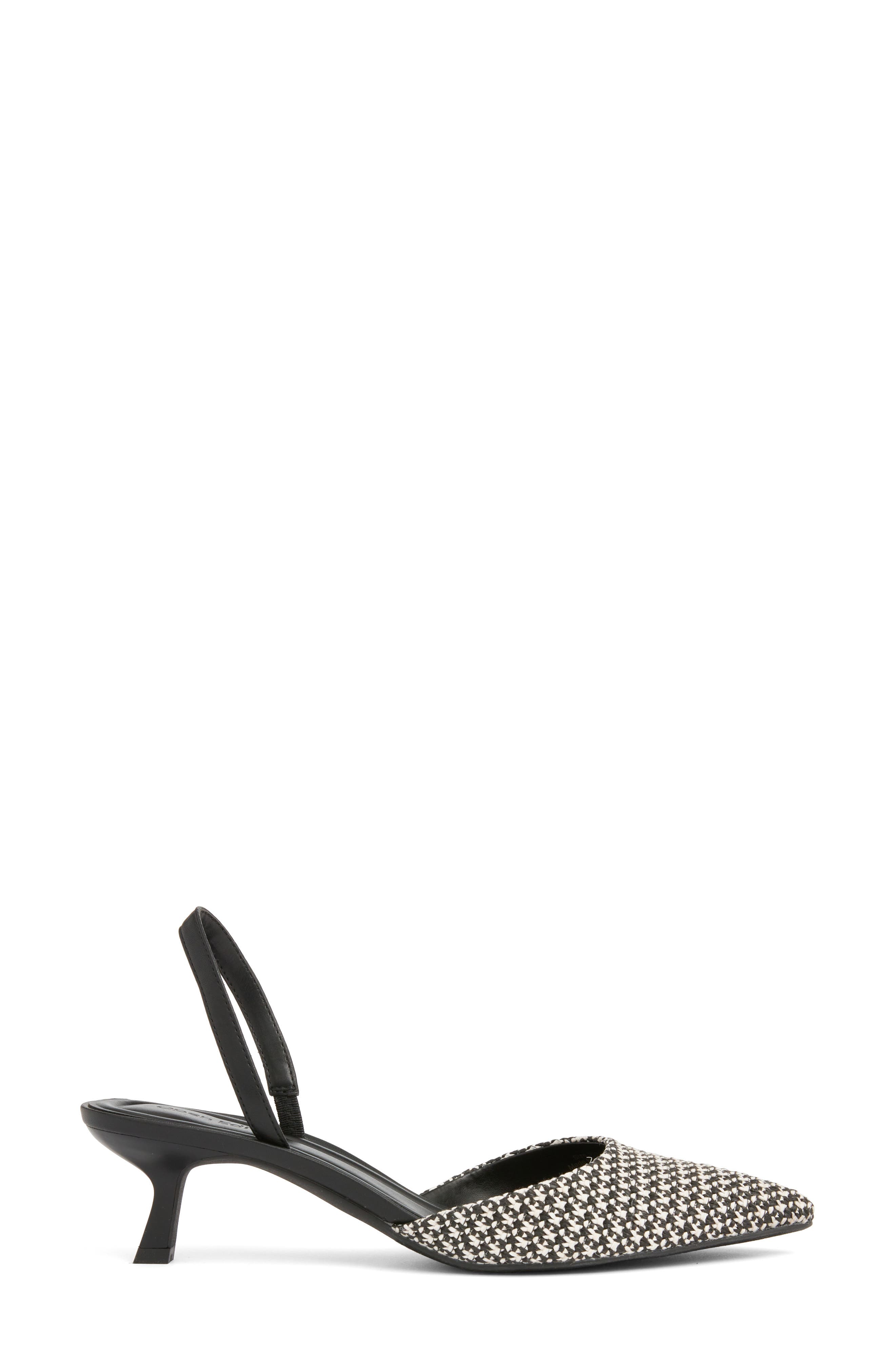 Cammie Kitten Heel Slingback Pump, Alternate, color, BLACK - WHITE
