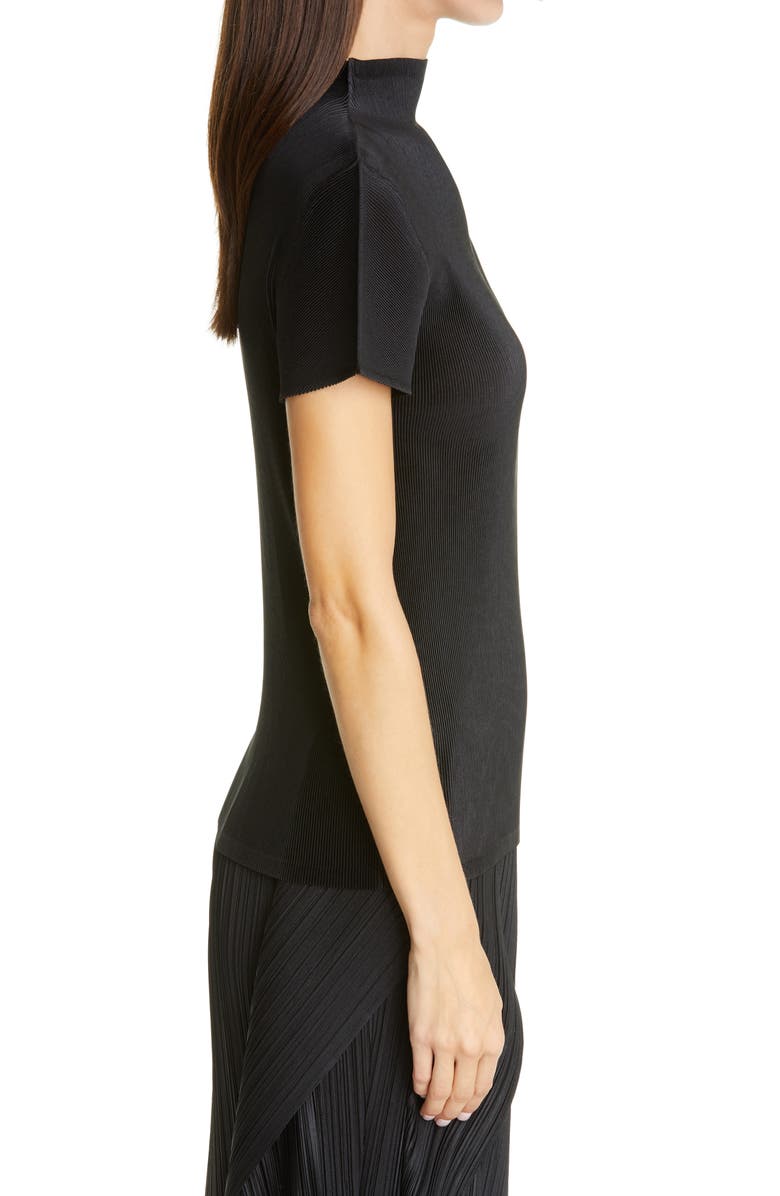 Pleats Please Issey Miyake Mist Basics Funnel Neck Top, Alternate, color, 
