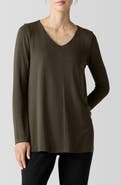 Eileen Fisher Long Sleeve V-Neck Tunic Top